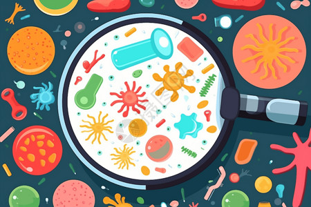微生物细菌插画图片