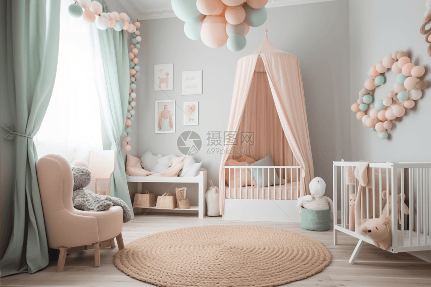 温馨可爱的婴儿房图片
