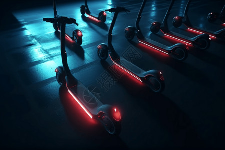 发光科技电动踏板车背景图片