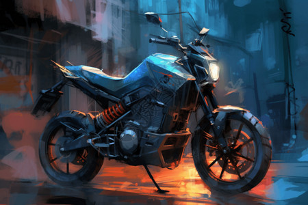 夜空下的摩托车背景图片