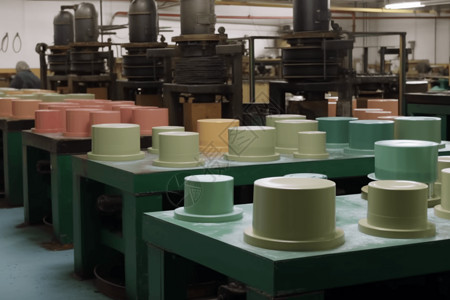 工业橡胶生产的各个阶段精加工高清图片素材