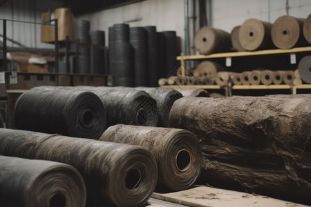 木头原料原料转化为橡胶制品的大型设备设计图片