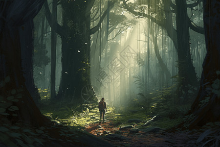 丛林的探险背景图片