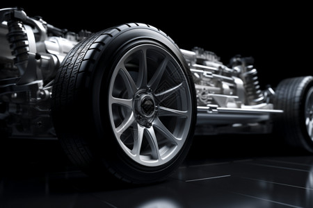车组装汽车框架轮胎设计图片