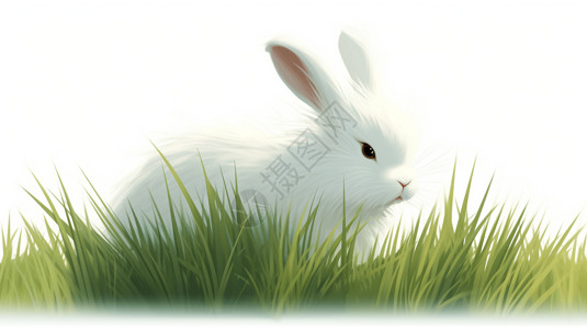 可爱的白色兔子图片