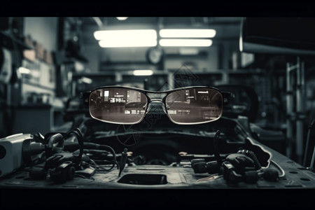 AR汽车维修眼镜概念图背景图片