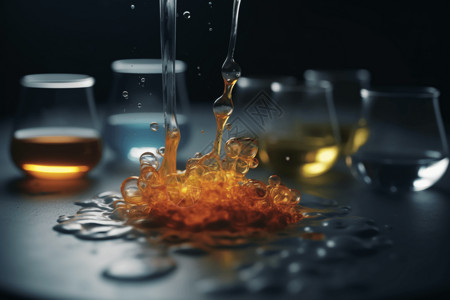 酒中佳酿橡胶生产过程中的化学反应的抽象表示设计图片