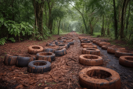 泥泞小路工业生产橡胶制品设计图片