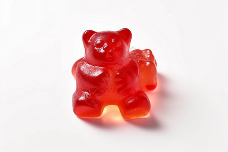 红色上衣的小熊红色小熊软糖背景