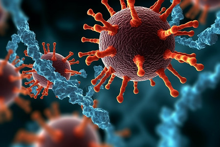 3D细胞病毒场景背景图片