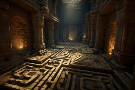 地下迷宫冒险概念图图片