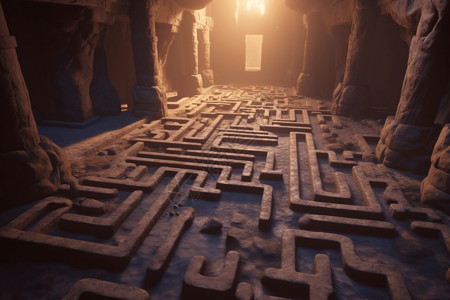 圆明园遗迹迷宫冒险3D概念图设计图片