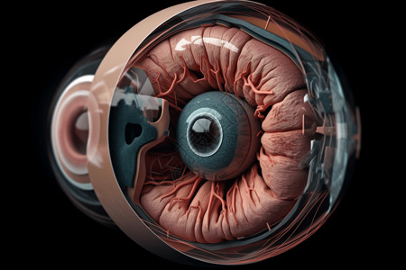 眼睛解剖3D模型背景图片