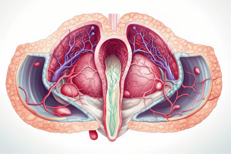 皮质相册胸腺的横截面插画