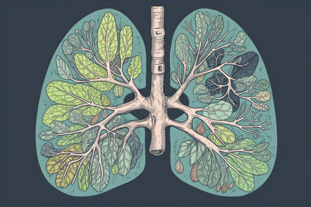 布满叶子的肺背景图片