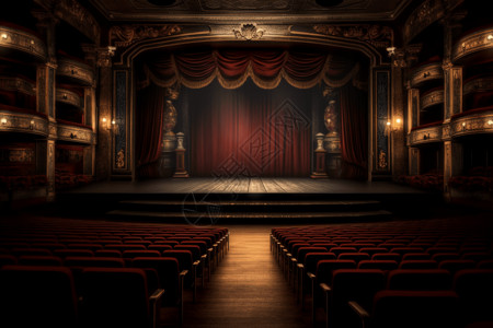 无人的剧院舞台背景图片
