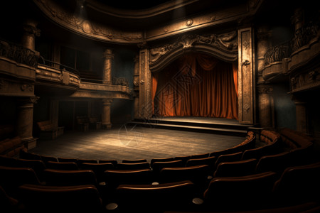 华丽的剧院舞台背景图片