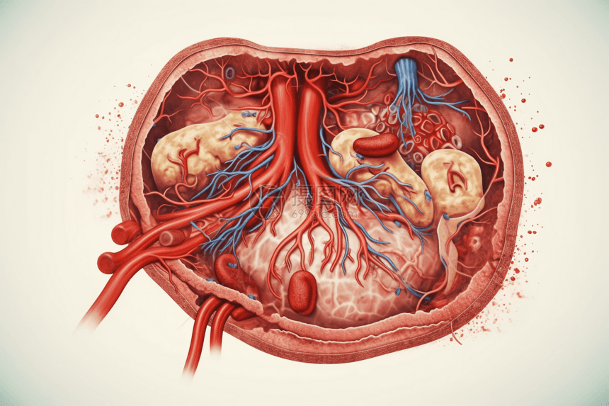 布满血管的脾脏图片