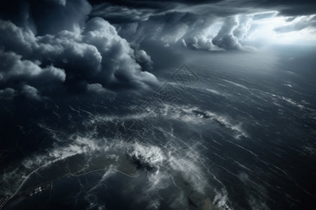 狂风暴雨的海面图片