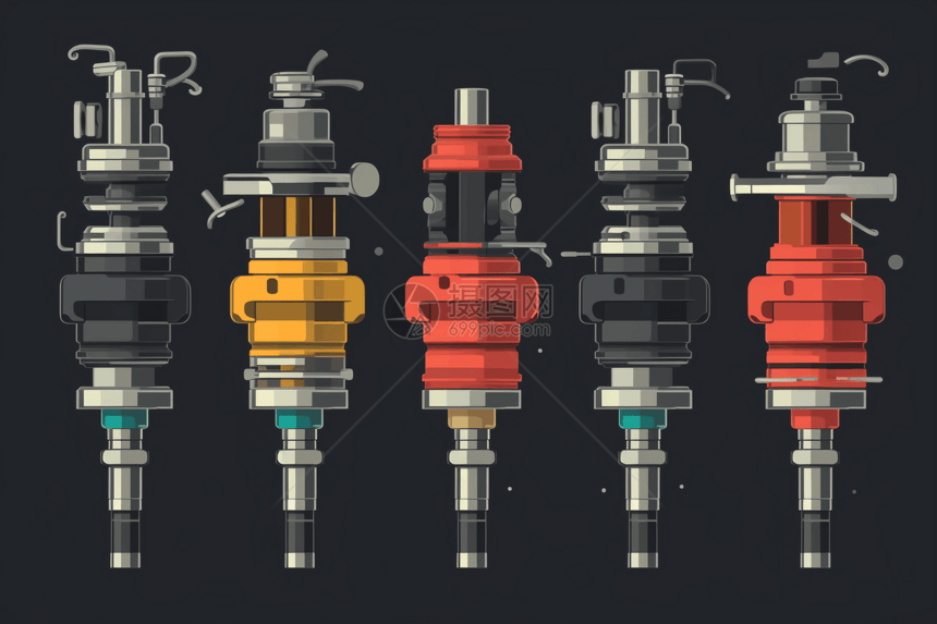 彩色的喷油嘴图片