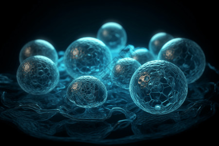 造血干细胞蓝色的干细胞插画