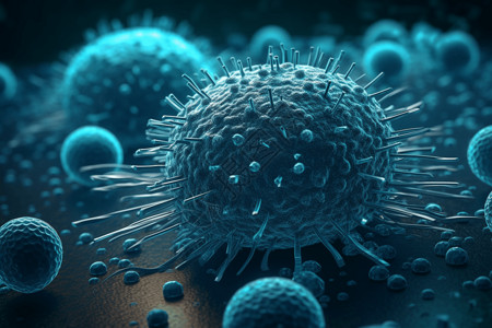 逼真的病毒模型细胞高清图片素材