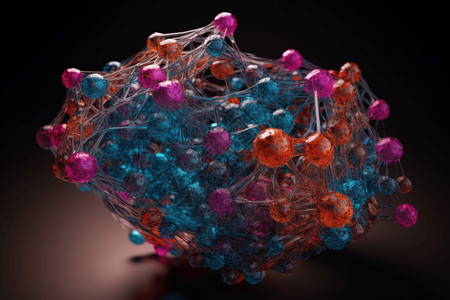 3D分子图形背景图片