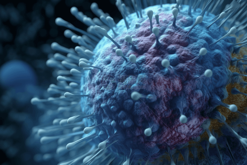 3D球形触角病毒图片