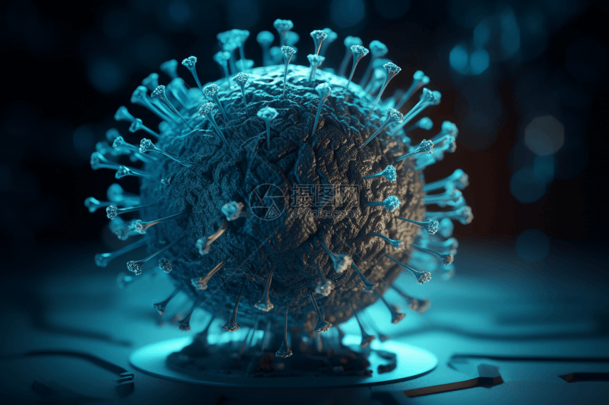 微观环境的细菌病毒模型图片