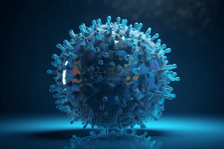 触角蓝色病毒细胞图片