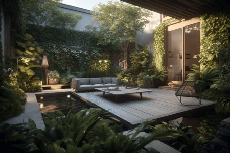 庭院生活郁郁葱葱的AR花园露台设计图片