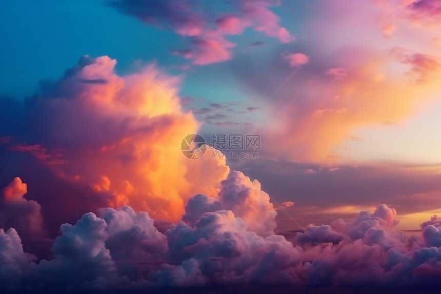 日落天空中美丽的彩云图片