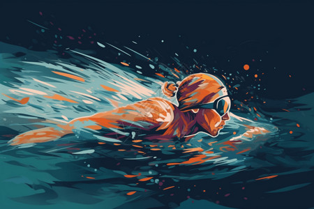 自由泳比赛插画