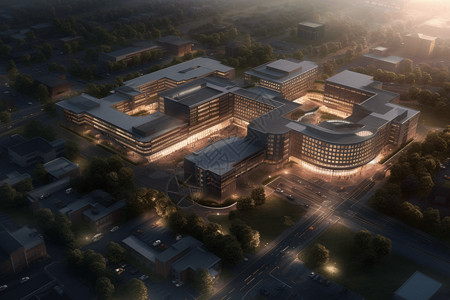 校园鸟瞰图医院建筑设计设计图片