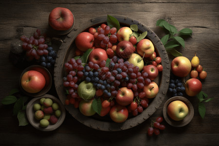 葡萄水果拼盘背景图片
