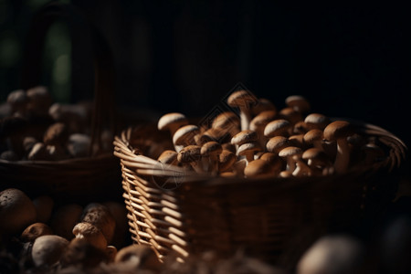 新鲜的小蘑菇背景图片