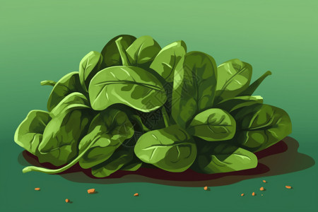 生菜叶子刚采摘的菠菜插画