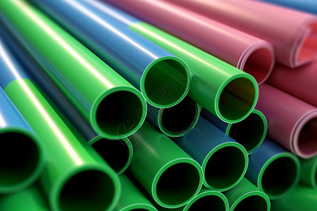 塑料工业中生产的管材图高清图片