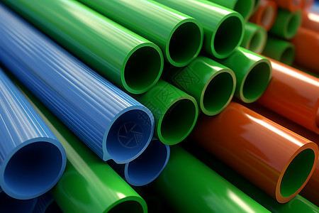 生产塑料塑料工业中生产的管材设计图片
