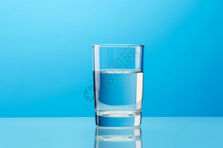 蓝色背景玻璃水杯图片背景图片