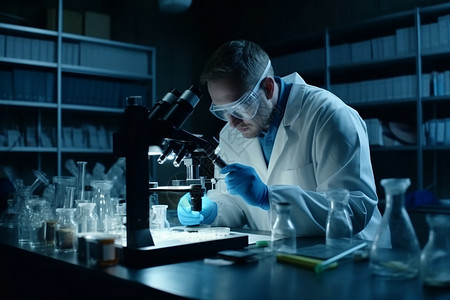 生物分析生物化学家在实验室实验背景