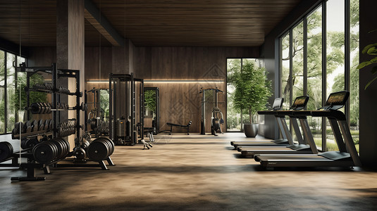 现代的健身房高清图片