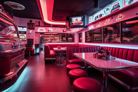 卡拉ok酒吧复古餐厅3D效果图设计图片