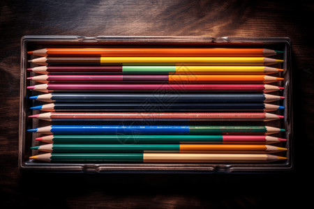 五颜六色的铅笔盒背景图片