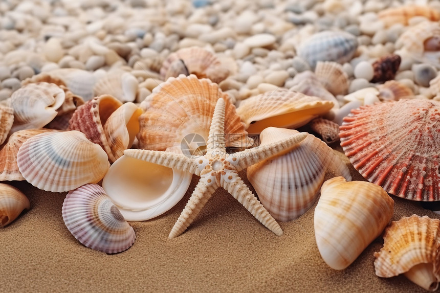 美丽的海星贝壳图片