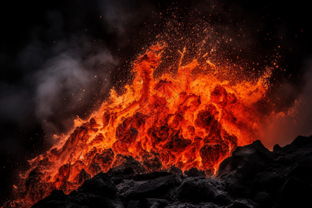 火山熔岩喷发的岩浆背景