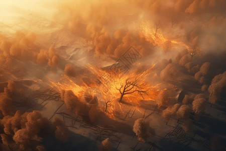 野火燃烧的森林图片