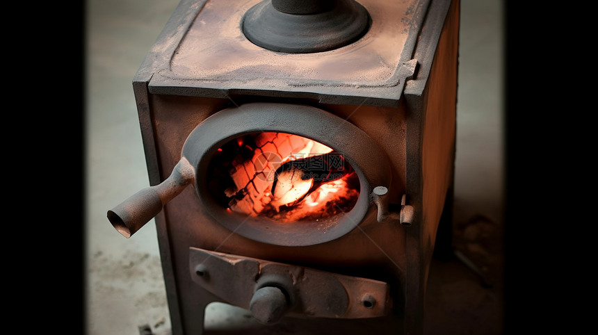 传统的燃煤炉灶图片