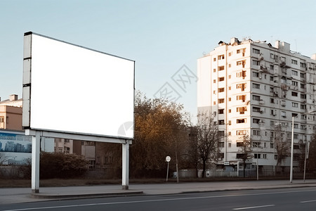 城市户外的大型广告牌背景图片