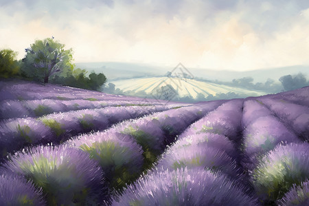 紫色的薰衣草背景图片